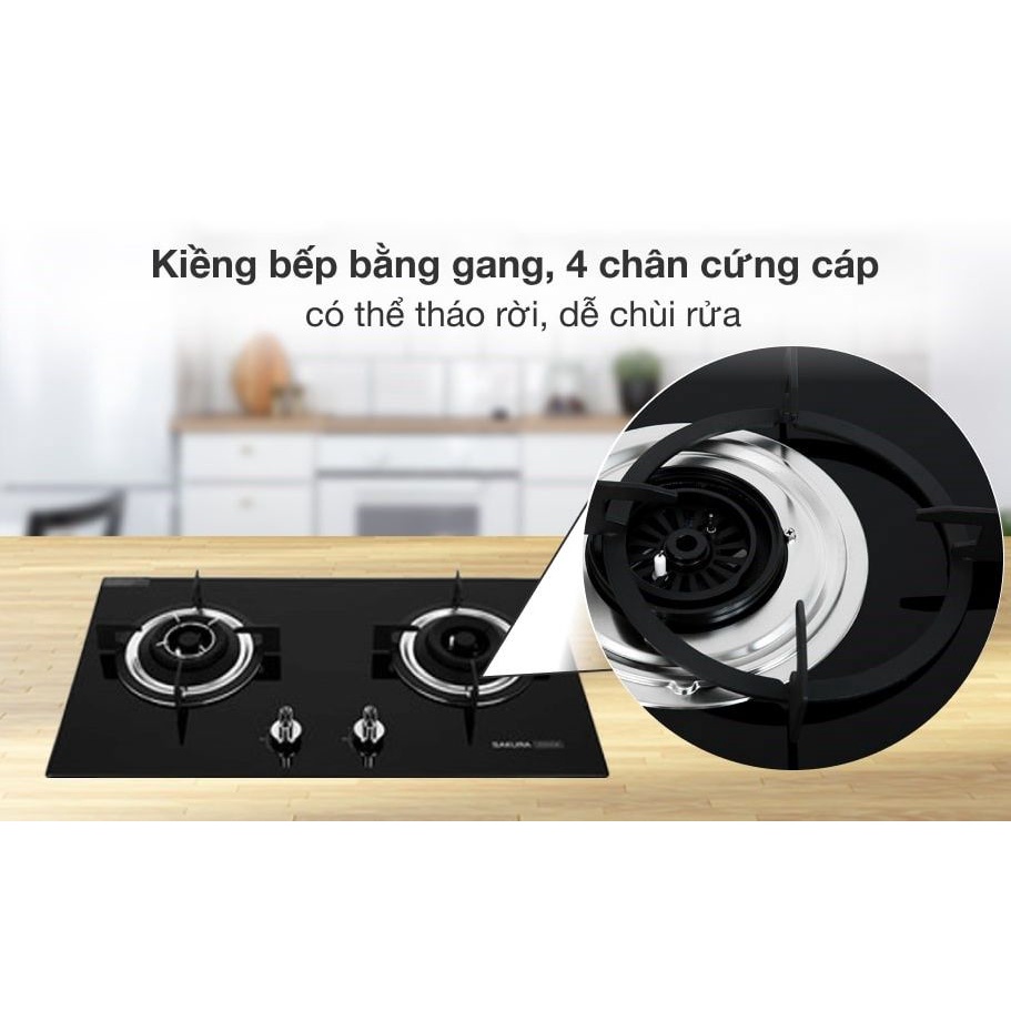 Bếp ga âm Sakura SG-2525GB-Chính Hãng trưng bày 98% +TẶNG dây gas Đánh lửa bằng IC Đầu đốt tiết kiệm gas,Ngắt ga tự động