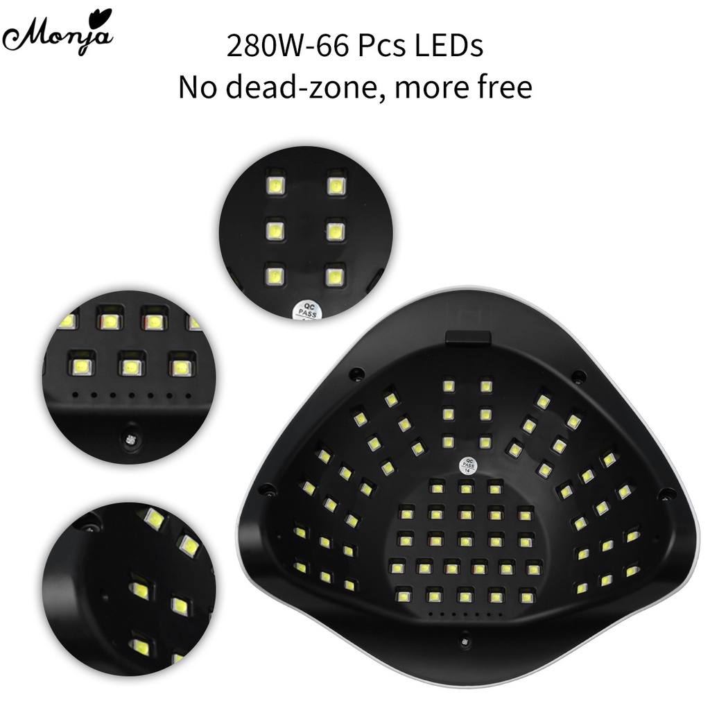 Máy hong khô móng tay  Đèn móng tay Monja 66 bóng led 280W phích cắm EU cao cấp chuyên nghiệp