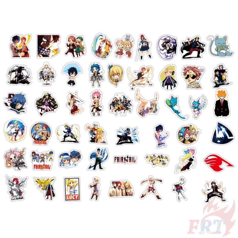 ❉ Fairy Tail - Series 05 Anime Natsu Lucy Erza Happy Stickers ❉ 50Pcs/Set Waterproof DIY Fashion Decals Doodle Stickers