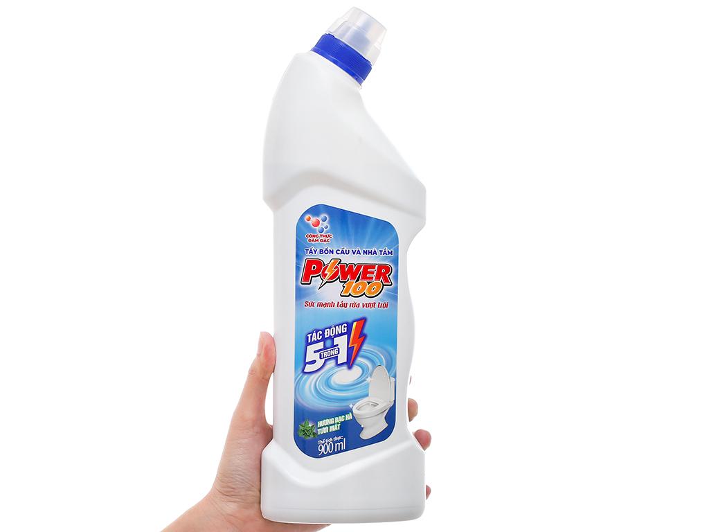 Nước tẩy bồn cầu và nhà tắm POWER100 Hương Bạc Hà 900ml/chai