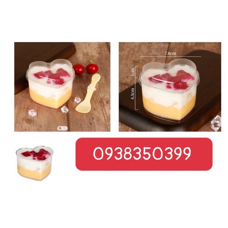 ly tim bánh mousse có nắp