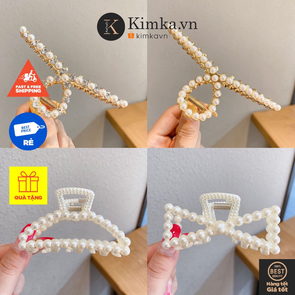 Kẹp Tóc Đính Ngọc Sang Trọng Phong Cách Thanh Lịch Hàn Quốc
