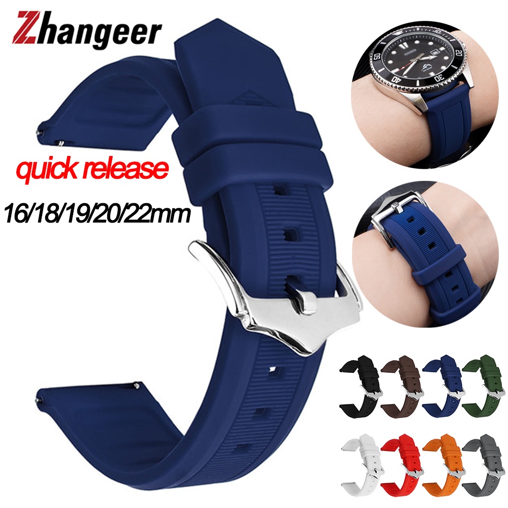 Dây Đeo Bằng Silicone 16mm 18mm 19mm 20mm 22mm Cho Đồng Hồ Thông Minh Samsung Galaxy 3 41mm 45mm Huawei watch GT2