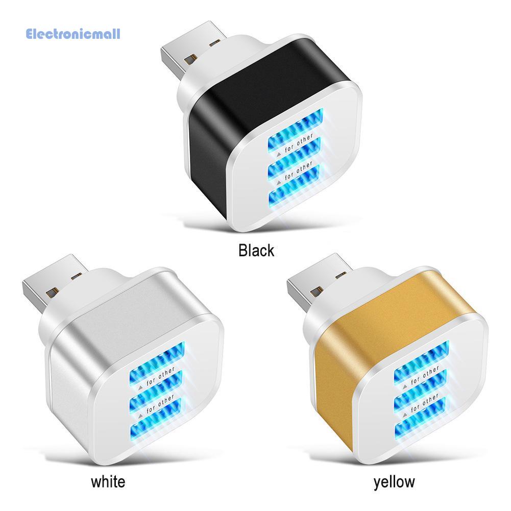 Bộ Chia 3 Cổng Usb 2.0 Kiêm Sạc Điện Thoại Có Đèn LED Báo Hiệu