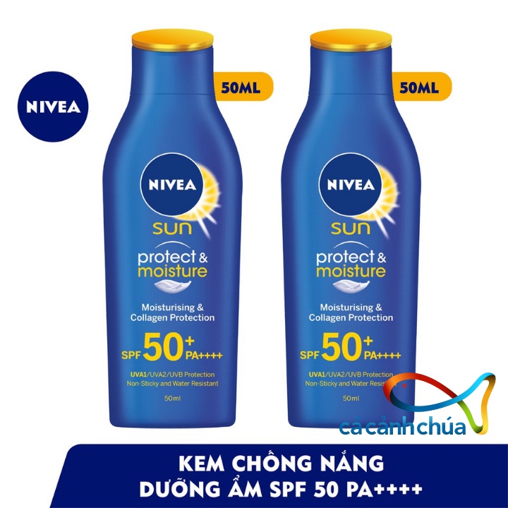 Combo 2 Kem Chống Nắng Và Dưỡng Ẩm Toàn Thân Nivea SPF50 PA++ (chai 50ml x 2) - Thái Lan