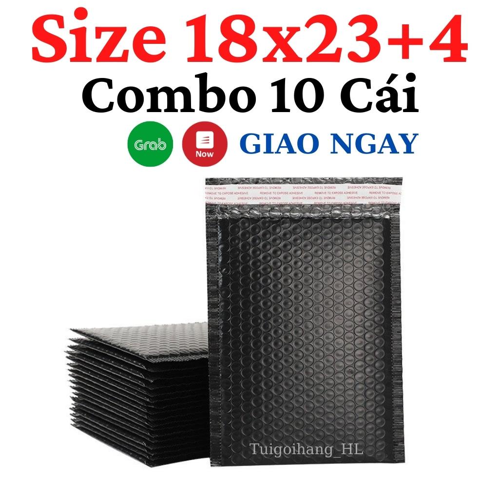 Combo 10 túi gói hàng chống sốc màu đen chất liệu cao cấp size 18x23+4cm ( có lớp khí bong bong bên trong ) TUIGOIHANGHL