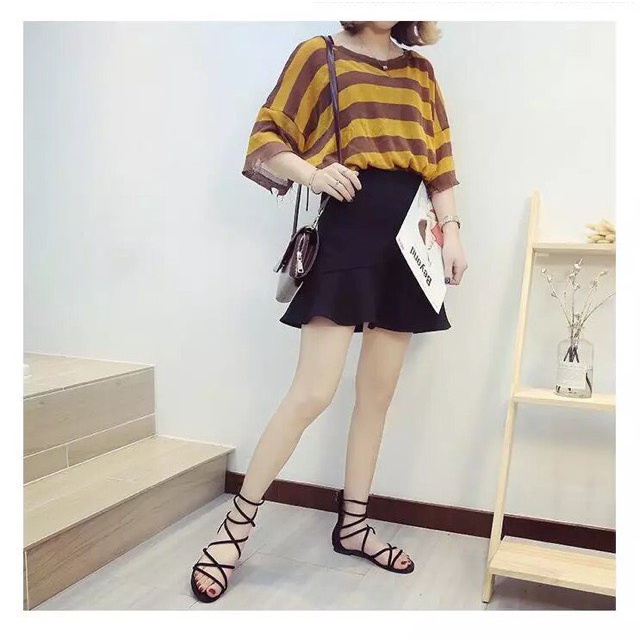 Dép sandal chiến binh khóa sau chất da lộn- sandal đế bằng cổ chéo màu đen phong cách ulzzang hàn quốc