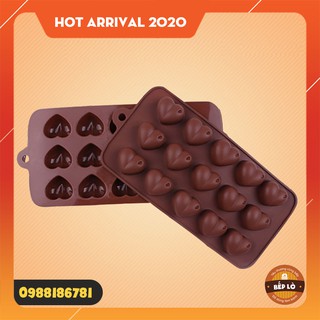 Dụng cụ làm bánh - Khuôn silicon làm kẹo socola 15 ô trái tim