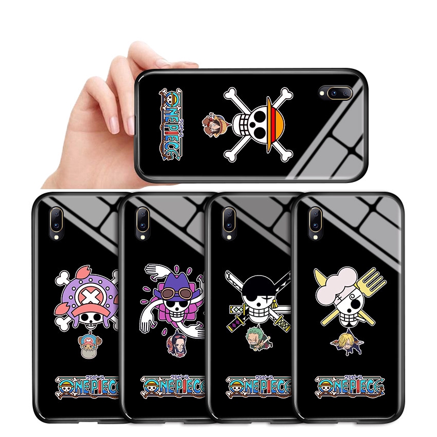 【Luminous Glass Casing】 VIVO Y50 Y30 Y30i Y72 Y52 Y91 Y95 Y91i Y93 Y91C Y85 Y1S 5G Cho Ốp lưng điện thoại In Hình Anime One Piece Straw Hat Kid dạ quang
