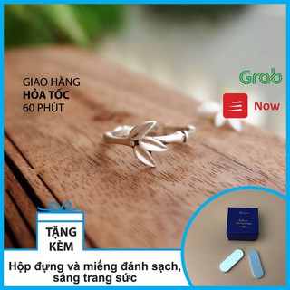 Nhẫn bạc phong thủy, tạo tác Hình tre xanh  - Bạc cao cấp phong các Phật Giáo - Hiên Nhà