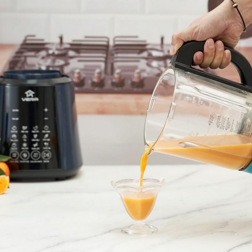 Máy làm sữa hạt, máy xay nấu đa năng Vera dung tích 1,75L, 13 chức năng chuyên sâu, Cối thủy tinh chịu lực, BH 12 tháng