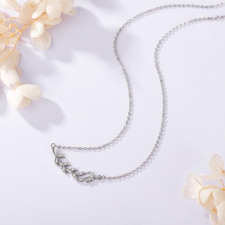 Dây Chuyền dáng ngắn mặt hình cành cây ô liu đính đá ANTA Jewelry ATJ7016