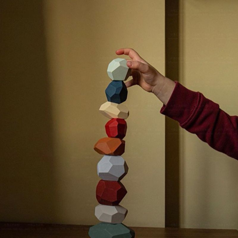 Bộ 16 Khối Gỗ Lắp Ráp Nhiều Màu Sắc Cho Bé