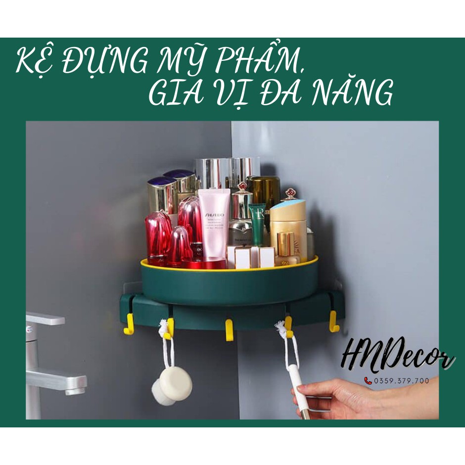 Kệ gia vị, mỹ phẩm treo tường cao cấp xoay 360 độ tiện dụng đa năng - tiện ích - HN Decor