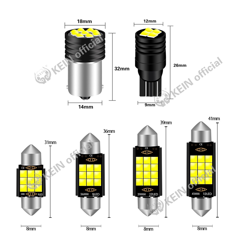 Bóng Đèn Led T10 W5W 31mm 36mm 39mm 41mm C5W C10W C3W 1156 BA15S 1157 BAY15D Gắn Bên Trong Biển Số Xe Hơi