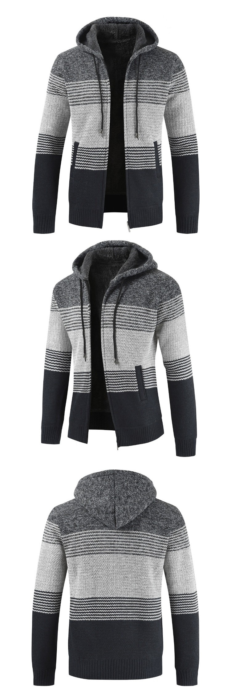 Áo Khoác Hoodie Len Khóa Kéo Trẻ Trung Ấm Áp Cho Nam Sa868