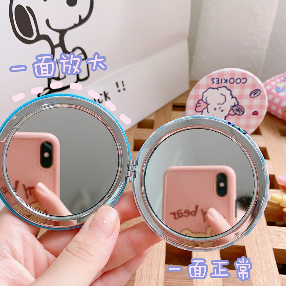 Gương Gập Mini 2 Mặt, Gương Trang Điểm Cute