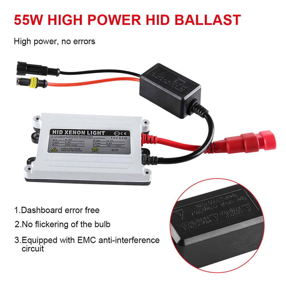 Bộ chấn lưu Xenon H7 55W HID 12V H1 H3 H8 H11 HB3 HB4 3000k 4300k 6000k 8000k