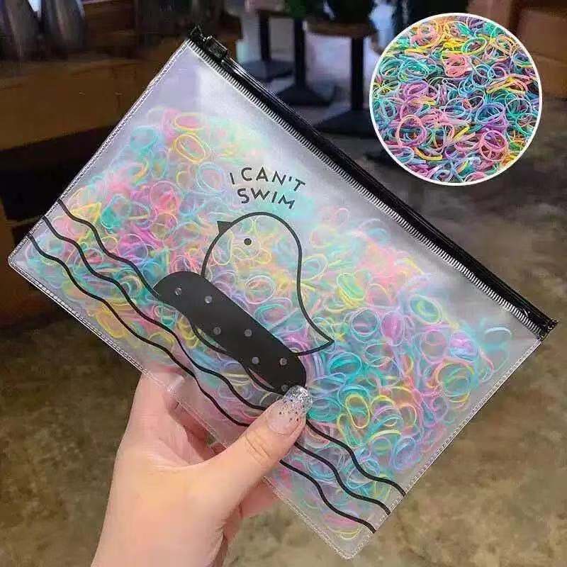 Set 1000 Dây Thun Buộc Tóc Co Giãn Không Đau Dùng Một Lần