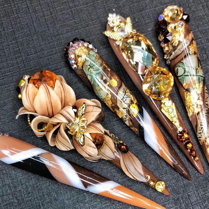 Móng Tay Giả Nối Dài Đầu Vuông / Nhọn Bằng Acrylic Chuyên Dụng Cho Salon