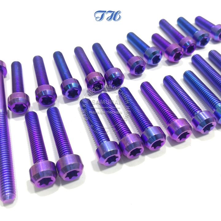 Full Bộ Ốc Gắn Lốc Máy Gr5 Cho Xe Winner Màu Titan, Lục Bảo ( 24 con )