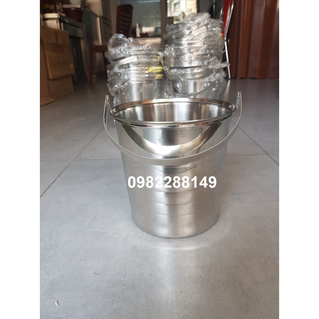 XÔ ĐỰNG ĐÁ,ƯỚP RƯỢU INOX CÓ QUAI XÁCH 18CM,20CM.