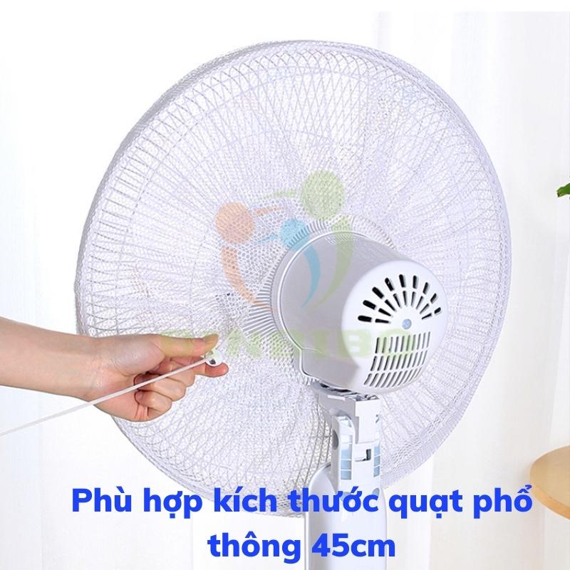 Lưới bọc quạt bảo vệ ngón tay bé có dây rút cho quạt loại to đường kính từ 40 đến 45 cm