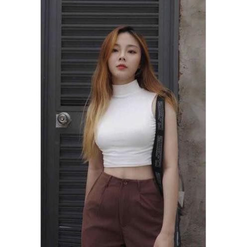 ÁO BA LỖ CỔ LỌ THUN NỮ CROPTOP CO GIÃN ÔM BODY HOT GIRL ULZZANG HÀN QUỐC SWAG CHẤT 39 2021