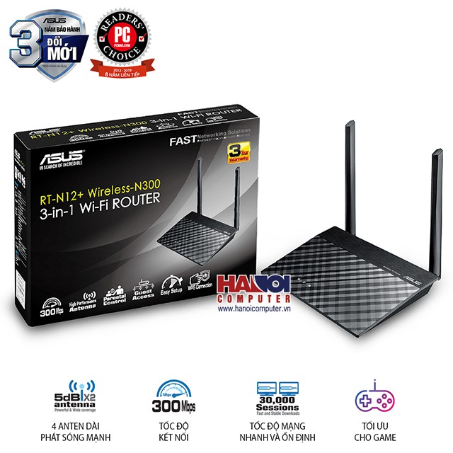 Router ASUS RT-N12+ 3-in-1 Router/AP/Range