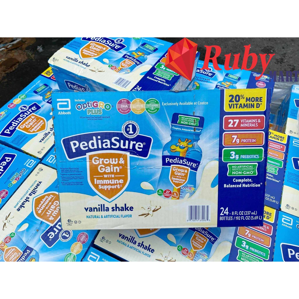 Thùng 24 chai Sữa Pediasure nước Grow and Gain vani 237ml Mỹ