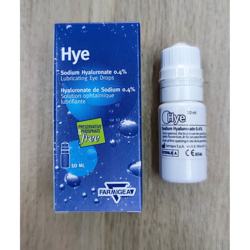 Nhỏ mắt, Nước mắt nhân tạo lọ HYE - Natri Hyaluronate 0.4% - FARMIGEA S.p.A