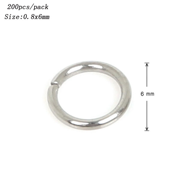 Set 200 vòng thép không gỉ 4/5/6//7/8/9/10 mm để làm đồ trang sức thủ công
