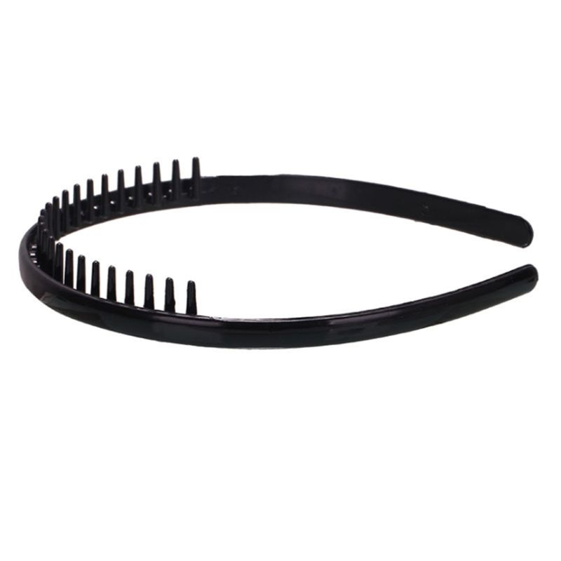Cài tóc làm từ nhựa màu đen đơn giản 8mm chống trượt DIY