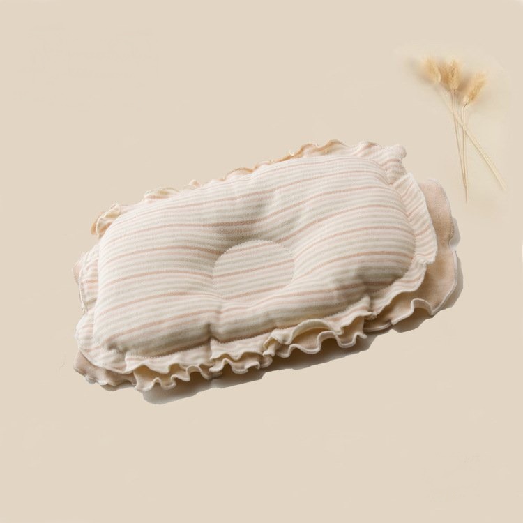 Gối organic sợi cotton, gối chống méo đầu cho bé sơ sinh MỊN KIDS, gối lõm tròn ở giữa giúp bé ngủ ngon