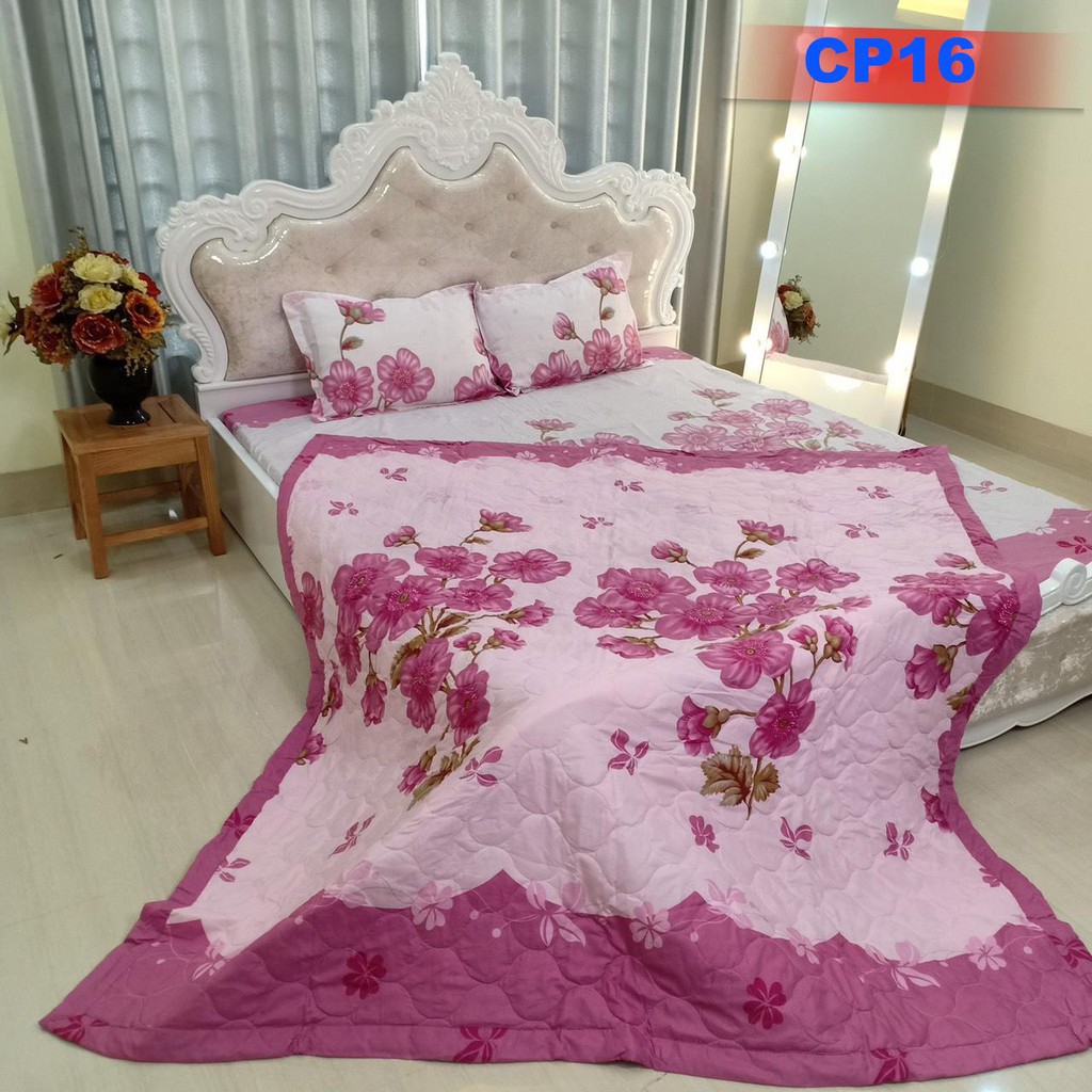 Chăn hè điều hòa cao cấp Cotton bộ 5 món Bộ Chăn ga gối Cotton Poly