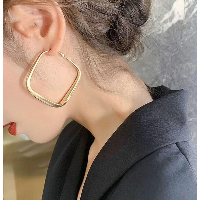 Bông Tai Kim Loại Mạ Bạc 925 Phong Cách Retro C331