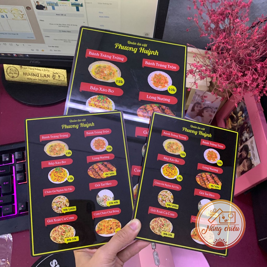 Menu quán ăn vặt, trà sữa_ menu in theo yêu cầu
