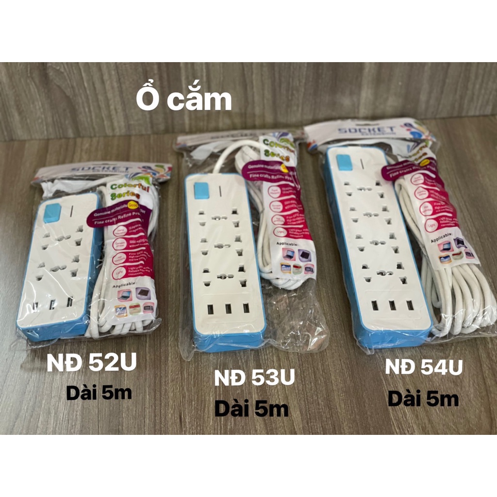 Ổ Cắm Điện Thông Minh Đa Năng USB CAO CẤP DÂY LỚN DÀI 5 MÉT