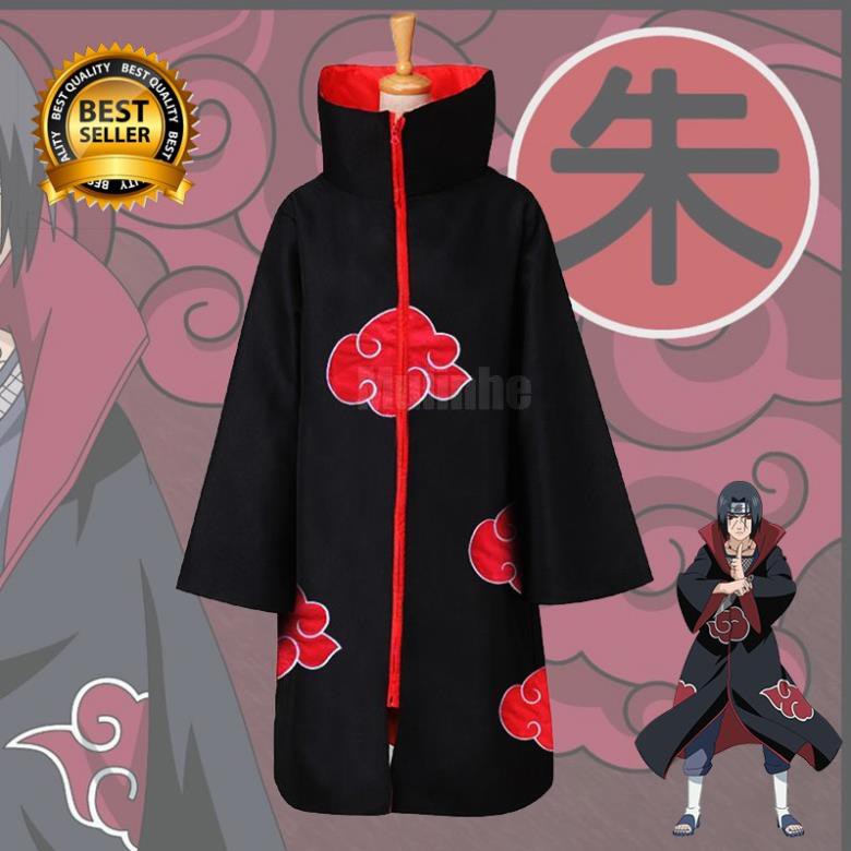 RẺ VÔ ĐỊCH- [HÀNG CÓ SẴN] Áo choàng Akatsuki Cosplay phim Naruto-  áo Anime đẹp giá rẻ chất lượng
