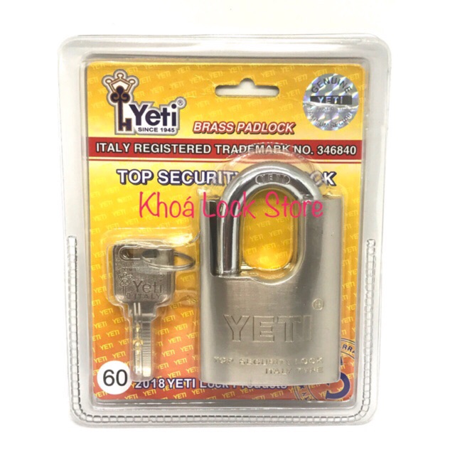 Ổ khoá YETI 6 phân chống cắt chính hãng hợp kim