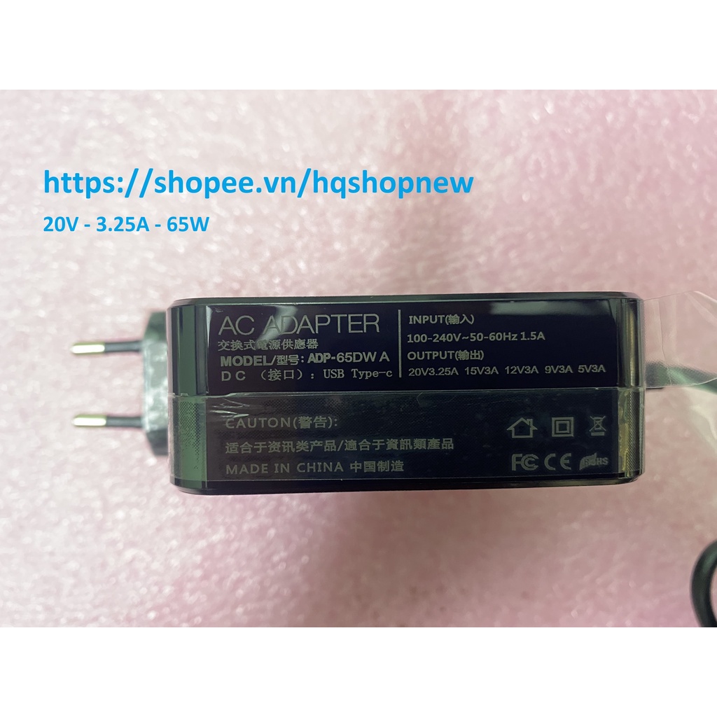 Sạc ASUS Q325 Q325U Q325UA 20V 3.25A Chân c