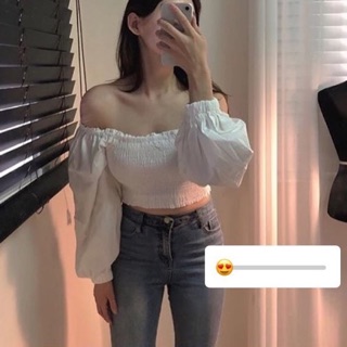 Áo hở vai tay ống bo