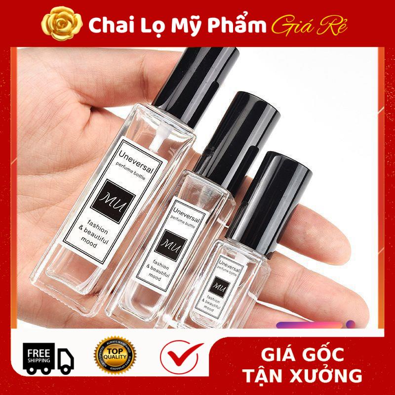 Lọ Chiết Nước Hoa ❤ RẺ VÔ ĐỊCH ❤ Bình xịt nước hoa thủy tinh vuông rỗng 5ml 10ml 20ml 25ml, phụ kiện du lịch