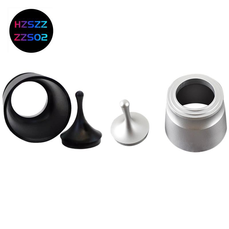2x Aluminum Alloy Smart Dosing Ring for Brewing Bowls for 58mm Coffee Tampering Espresso Barista Tool Sier & Black