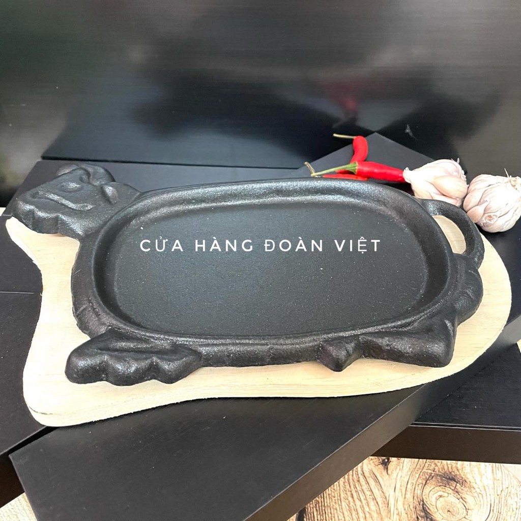 Chảo Gang BÒ NÉ CHỐNG DÍNH, chảo BÒ NÉ , BÒ BÍT TẾT NẶNG 850G - KÈM ĐẾ GỖ nhiều size - HÀNG VIỆT NAM CHẤT LƯỢNG CAO