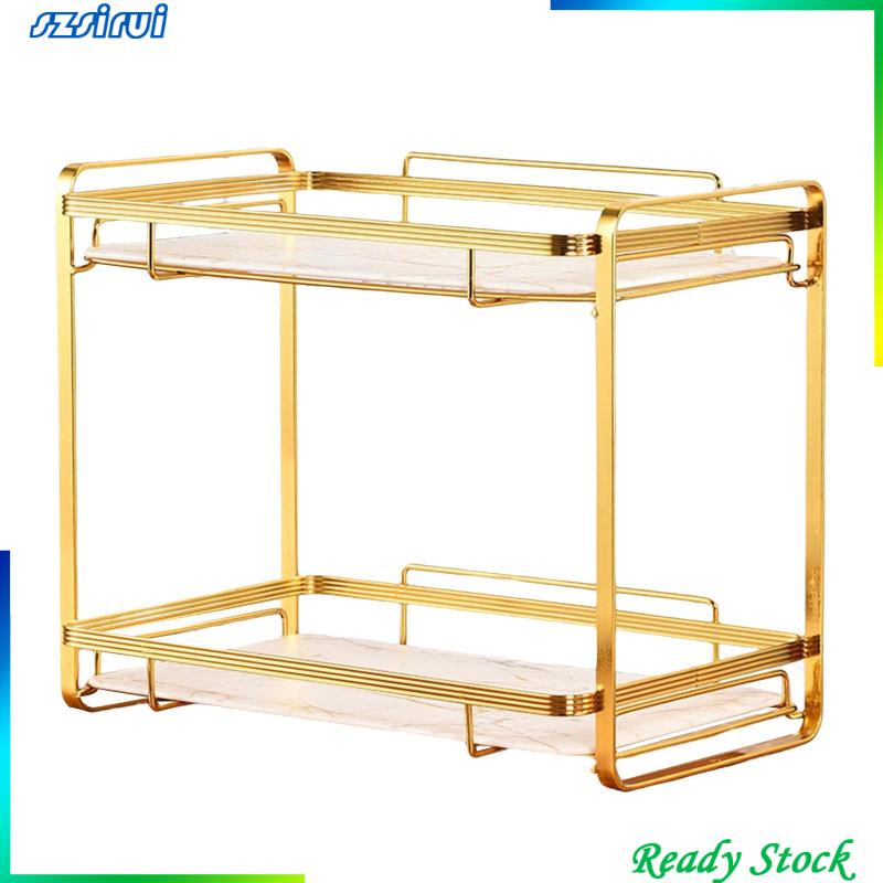 Kệ Sắt 2 Tầng Đựng Đồ Trang Điểm Để Bàn