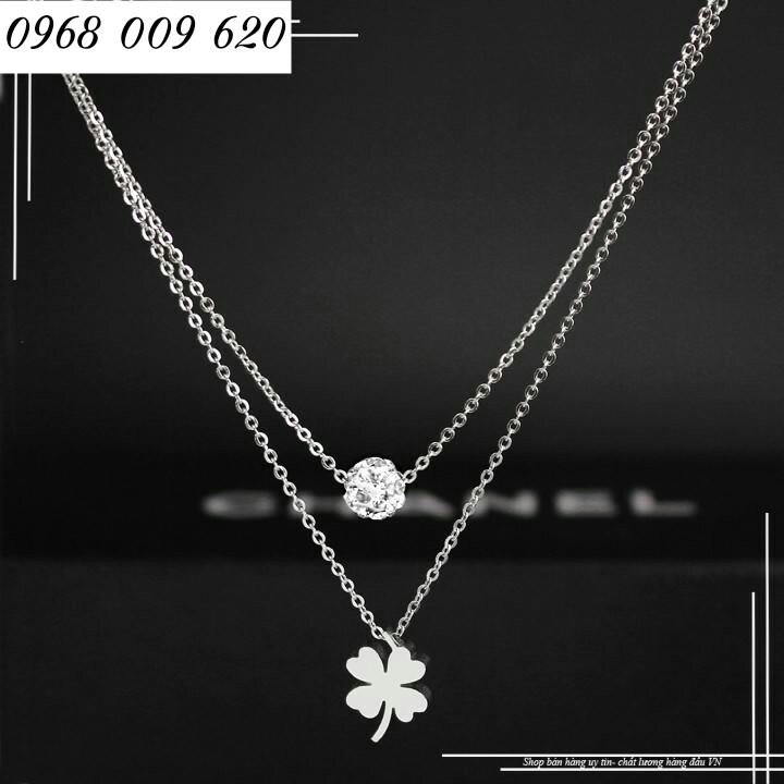 Dây chuyền inox 2 tầng hạt châu ngôi sao