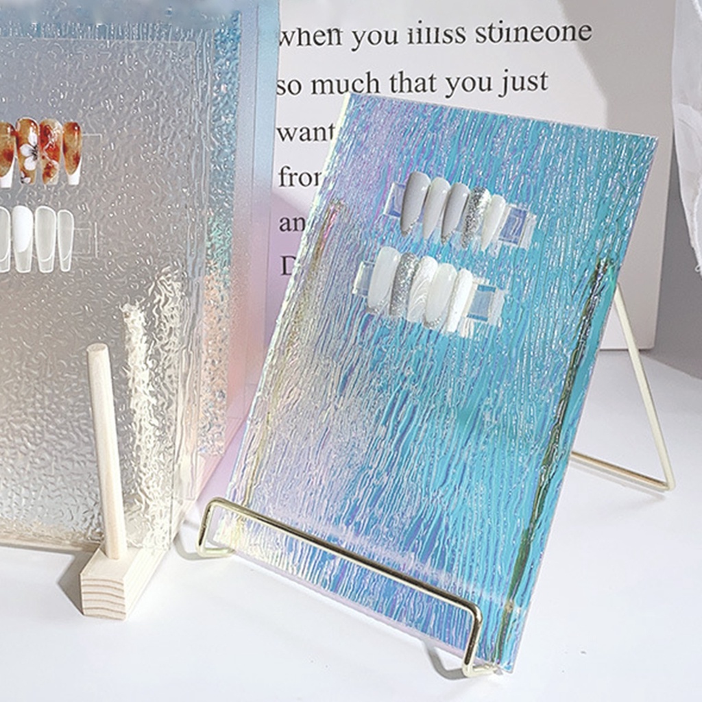 Giá Đỡ Trưng Bày Móng Tay Giả Hiệu Ứng Cực Quang Nhiều Màu Sắc Bằng Acrylic