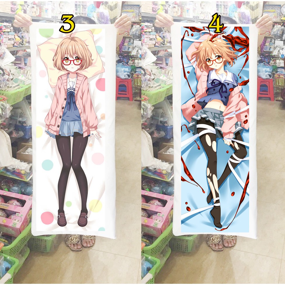 Gối ôm dài  Gối ngủ Mirai kuriyama có ruột bông 1mx40cm  (Tặng 1 poster hoặc 1 huy hiệu)