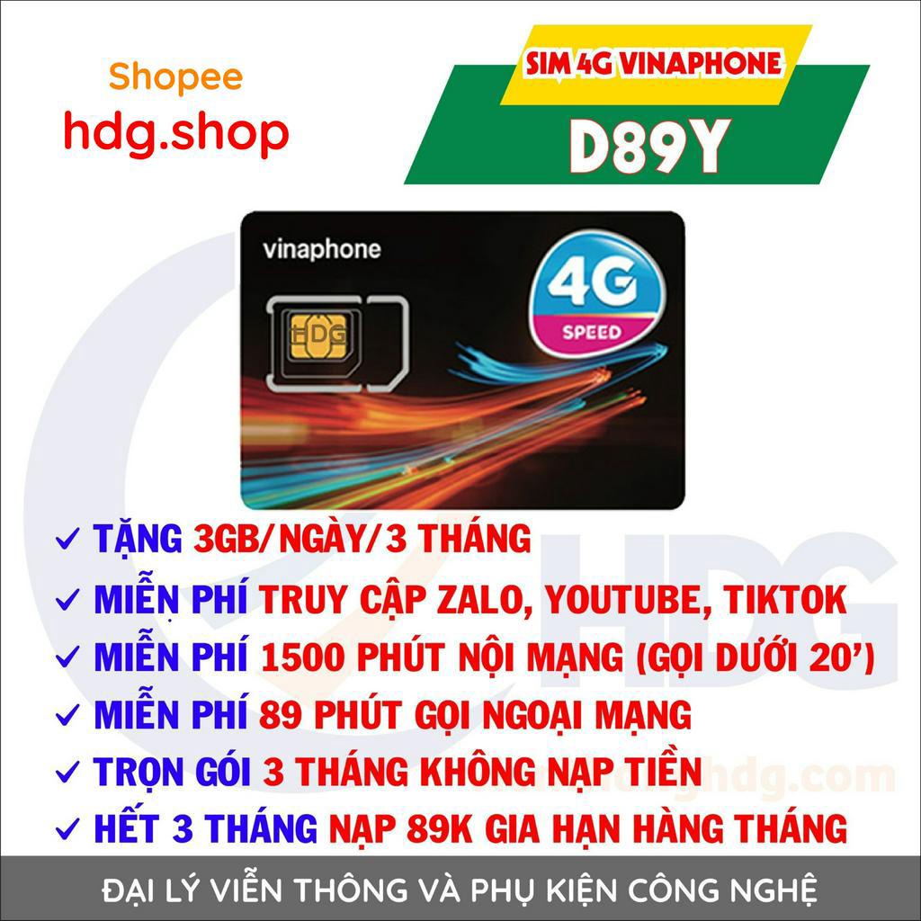 Sim 4G vina D89Y tặng 3gb/ngày miễn phí trong 3 tháng